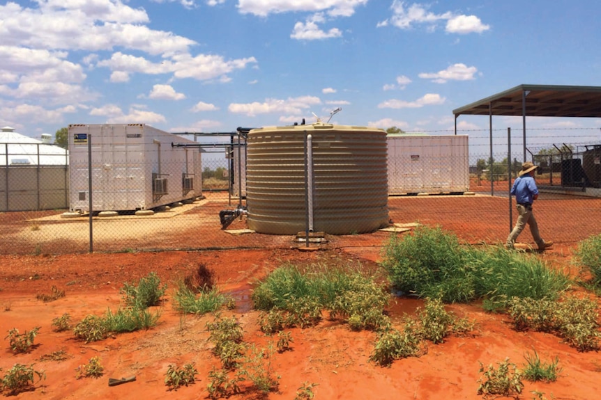 Water tanks in a remote indigenous community that took part in a water-saving study