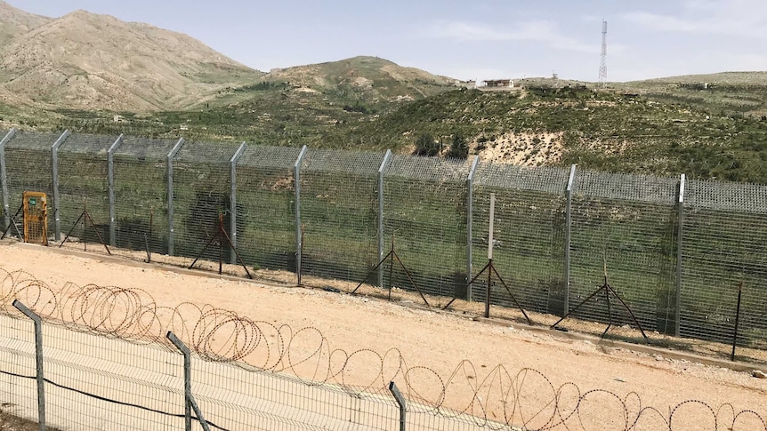 Border fence between Syria and Golan Heights