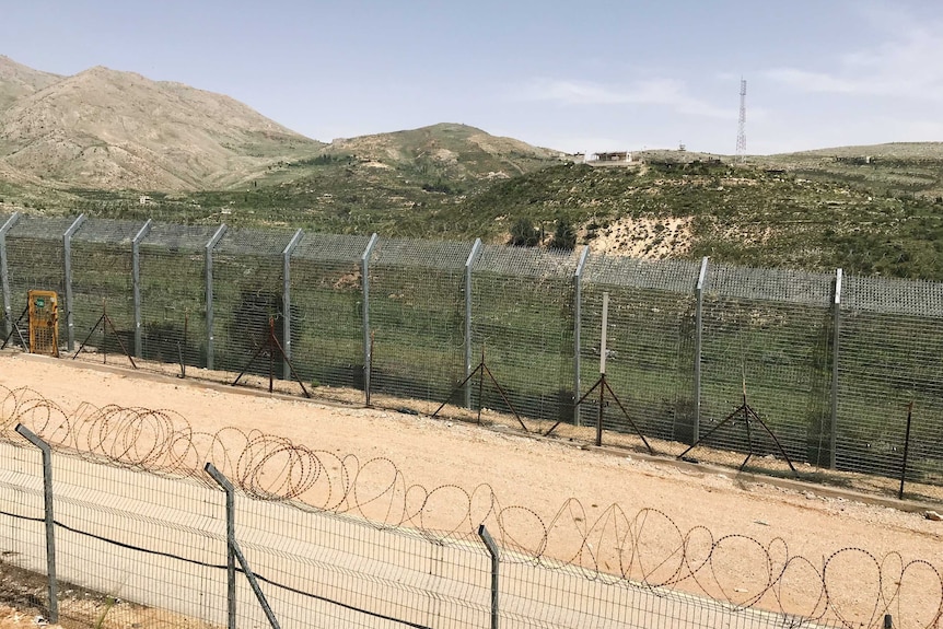 Border fence between Syria and Golan Heights