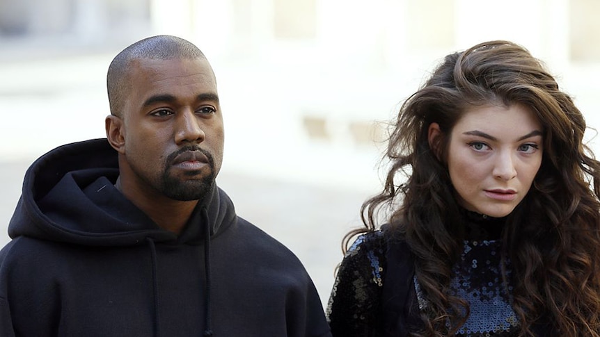 Kanye West and Lorde at Christian Dior fashion show in Paris, 2015