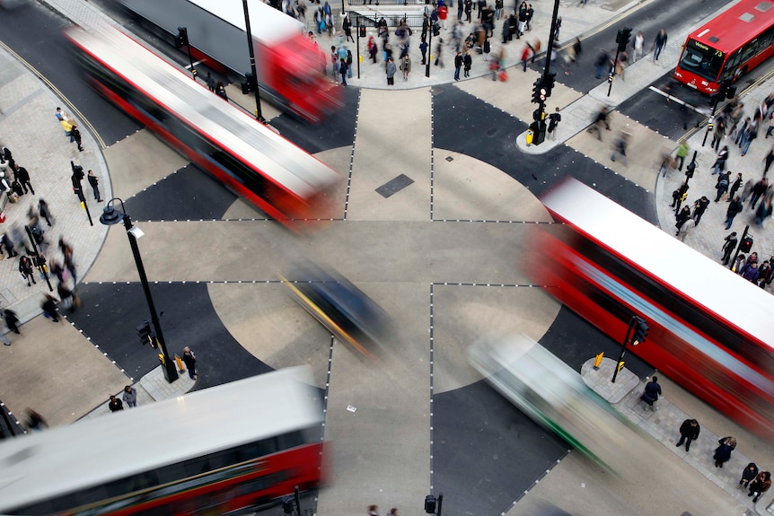 Traffic at Oxford Circus in London