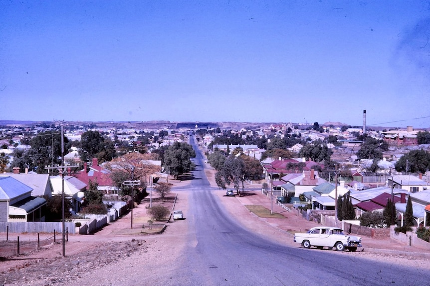 Houses from the top of a street in Broken Hill in 1964.
