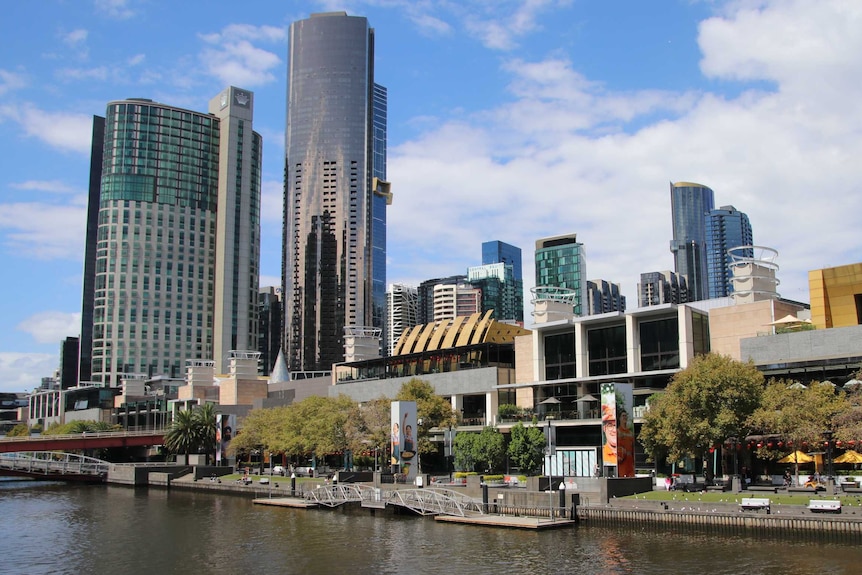 Crown Casino seen across Yarra River.