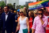 Daniel Andrews and wife Catherine lead the Melbourne Pride march