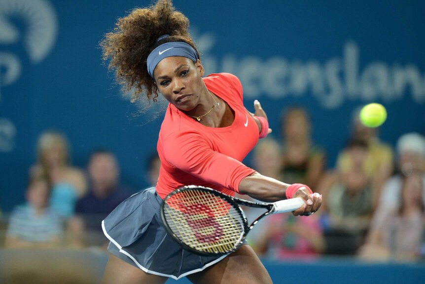 Straight sets ... Serena Williams makes a return against Sloane Stephens
