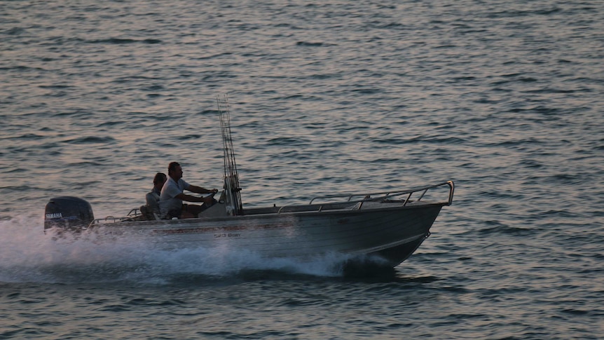 Amateur fishermen on the water near Darwin