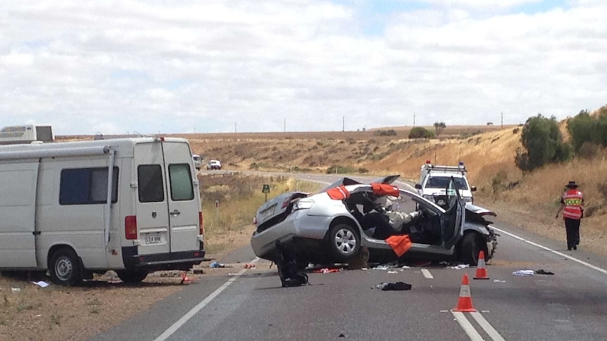 Scene of a fatal crash on the Yorke Highway.