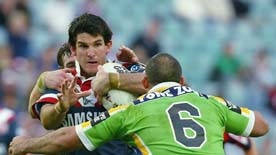 Chris Flannery in action for the Roosters