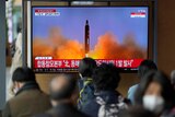 A missile launching on a television 