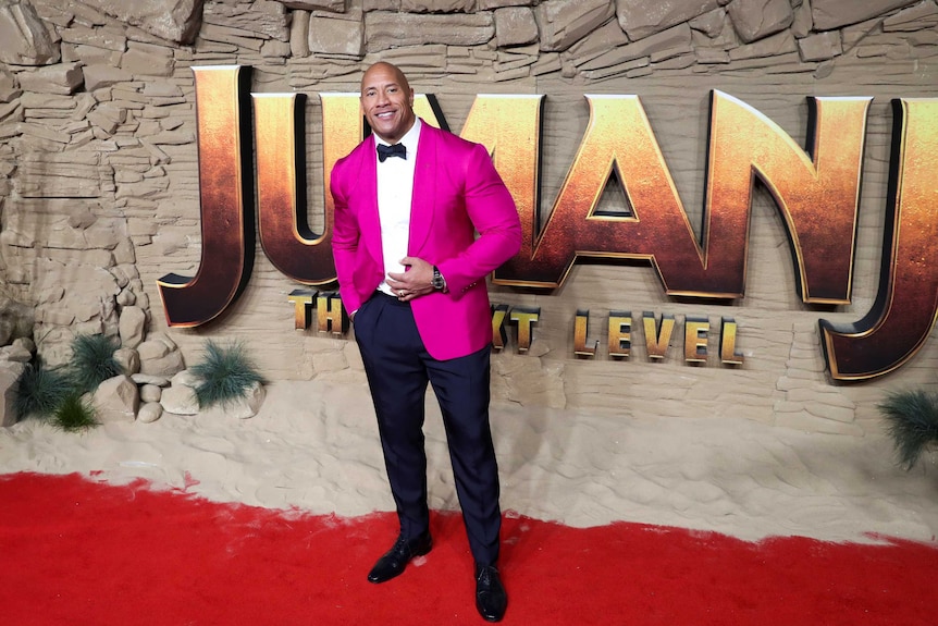 Dwayne Johnson at the Jumanji premiere.