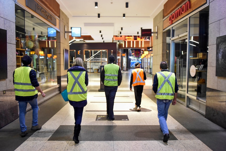 People walking the street counting rough sleepers