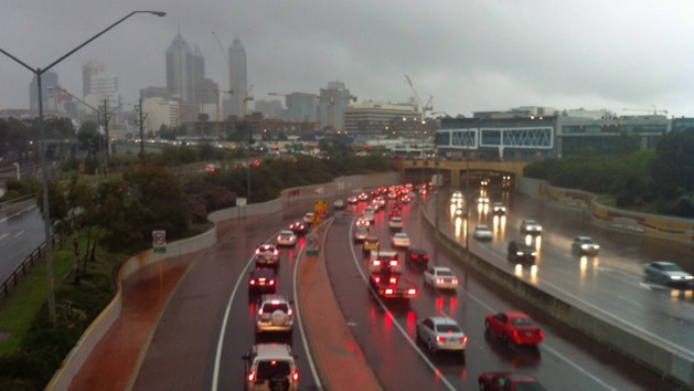 Peak hour traffic heads in, and out of Graham Farmer tunnel