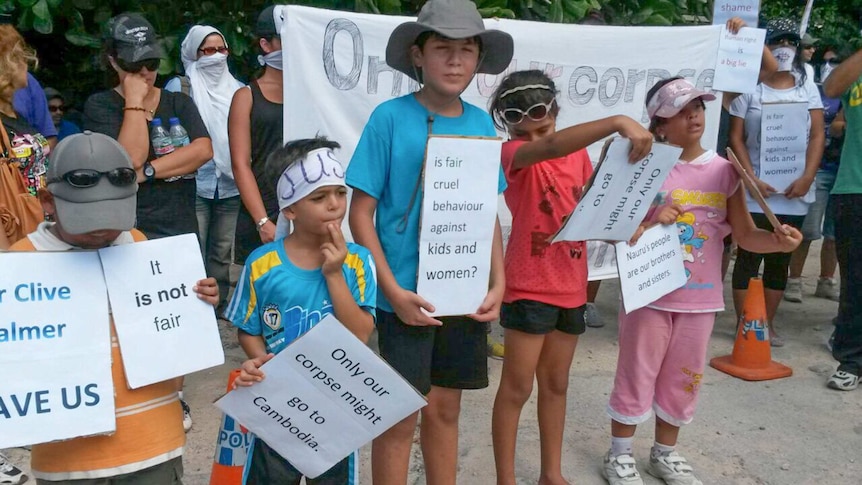 Asylum seeker protest on Nauru