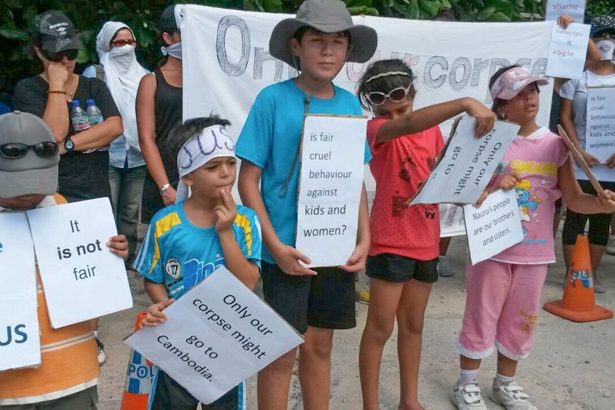 Asylum seeker protest on Nauru