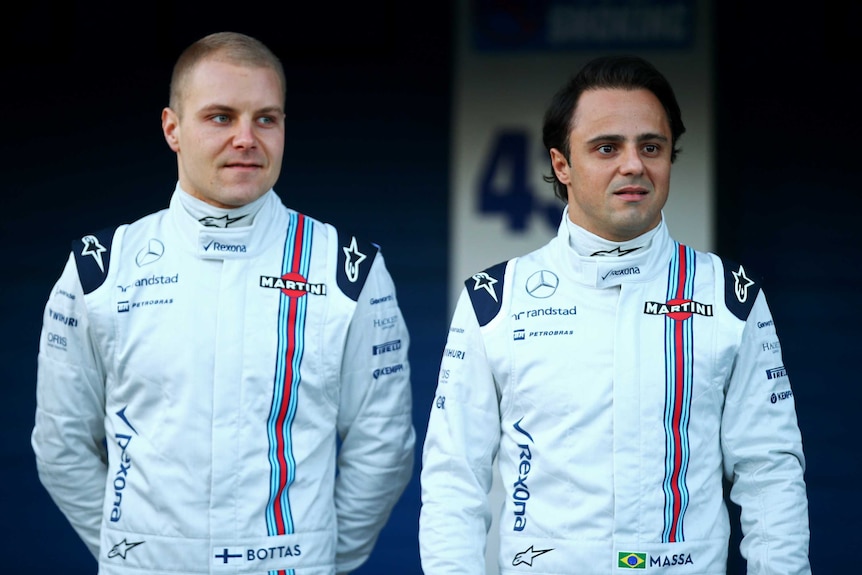 Williams drivers Valtteri Bottas and Felipe Massa