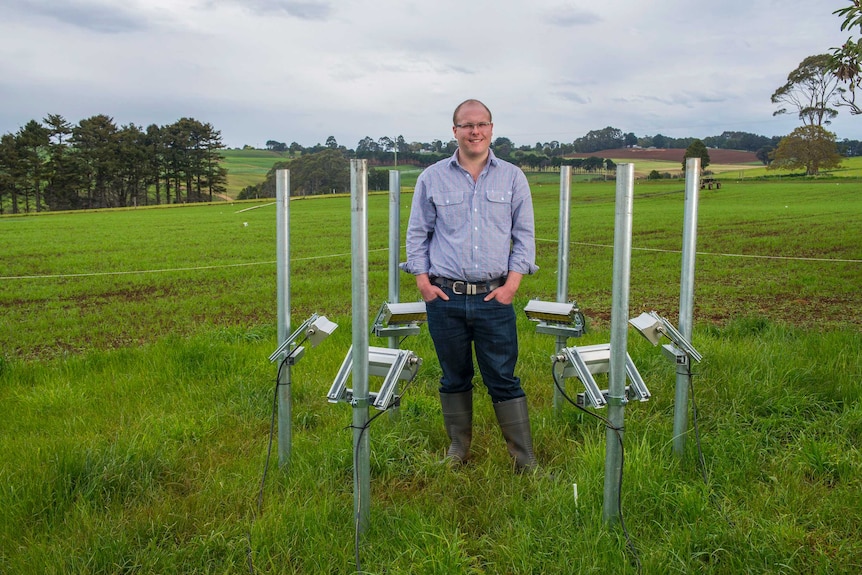 Adam Langworthy in his 'crop circle'