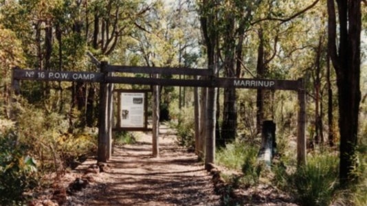 The entrance to the former POW camp inside the Marrinup State Forest, 2004.