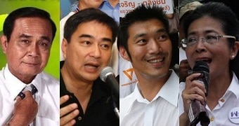 Four of the major candidates at the 2019 Thai election.