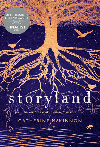 A stylised book cover showing a deeply rooted tree against a purple background.