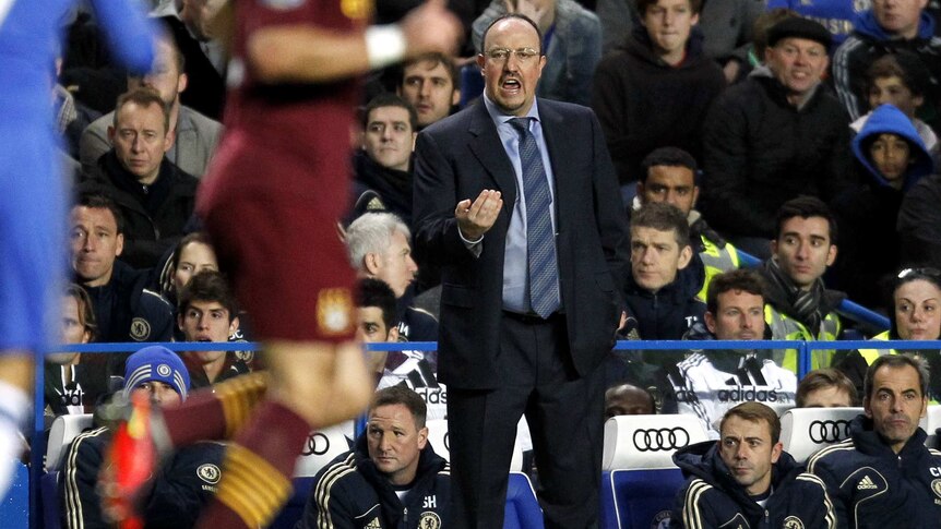 Chelsea's interim manager Rafael Benitez received the coldest of receptions in his first match in charge.