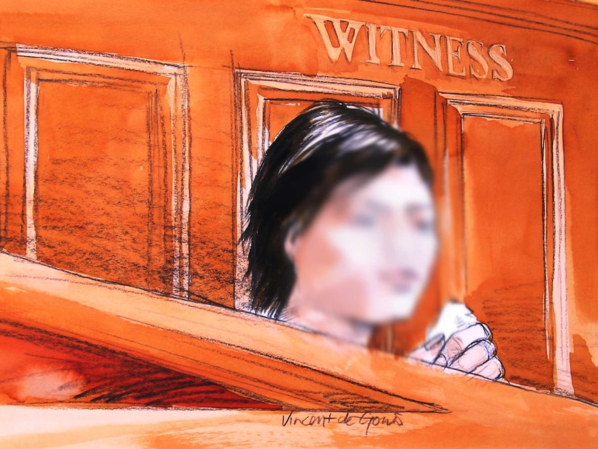 Court sketch of Kayla James