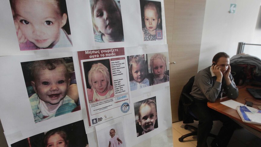 Posters of missing girls in Greece
