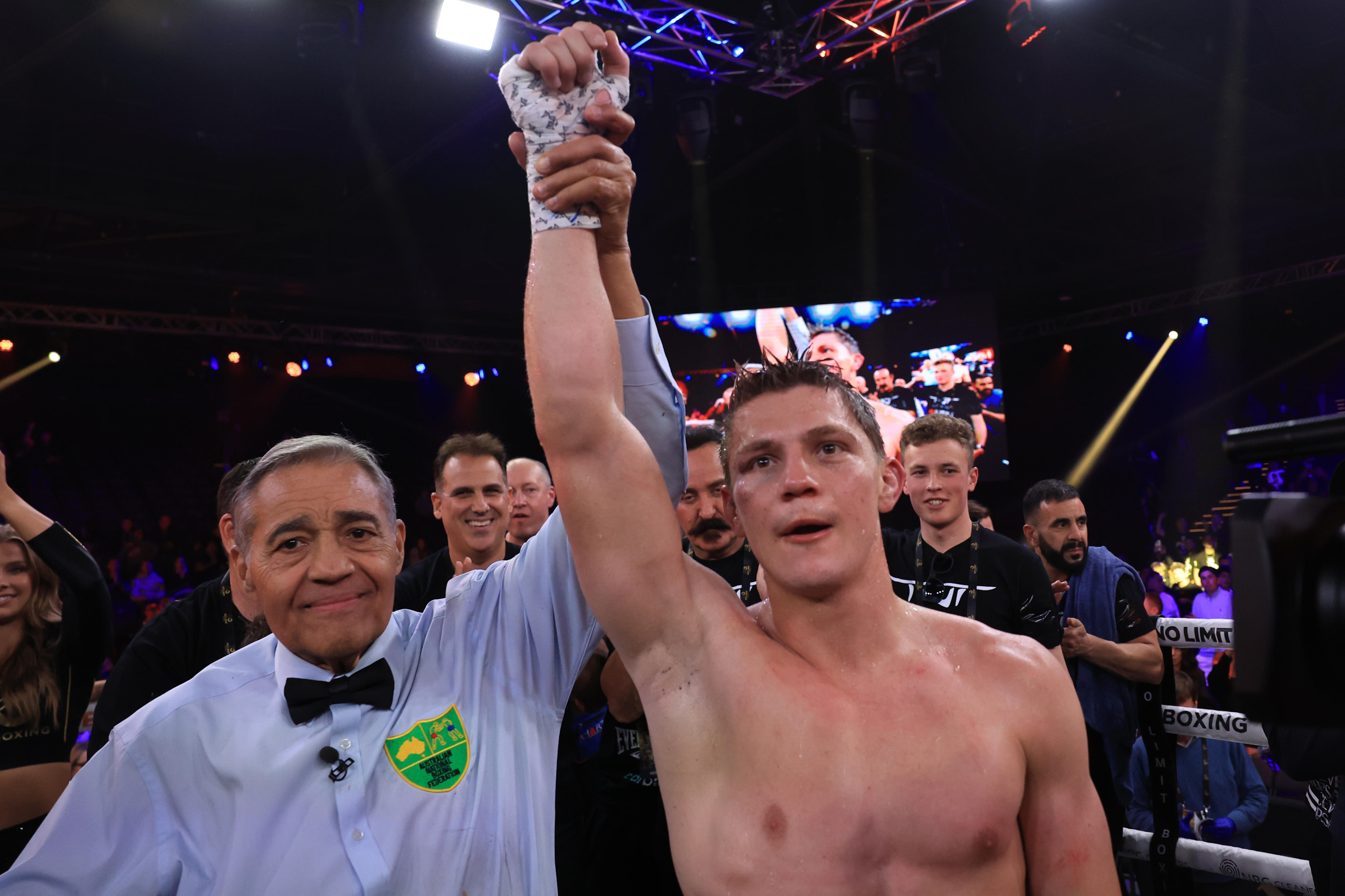 Nikita Tszyu keeps unbeaten record alive with TKO victory over Jack Brubaker