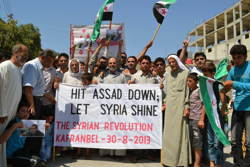 Syrians protest for the removal of Bashar al-Assad