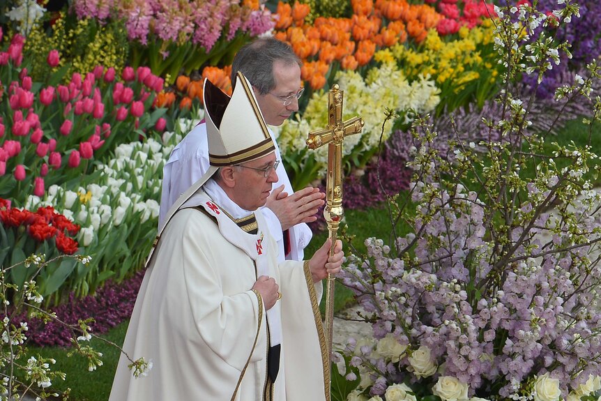 Pope Francis leads the Easter celebrations at St Peter's Square