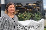 Bega Valley Mayor Kristy McBain stands outside the Bega bushfire recovery centre