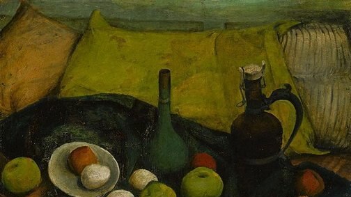 A photograph of Margaret Olley's 1947 painting Still life in green. Olley died on Tuesday July 26 2011, aged 88.