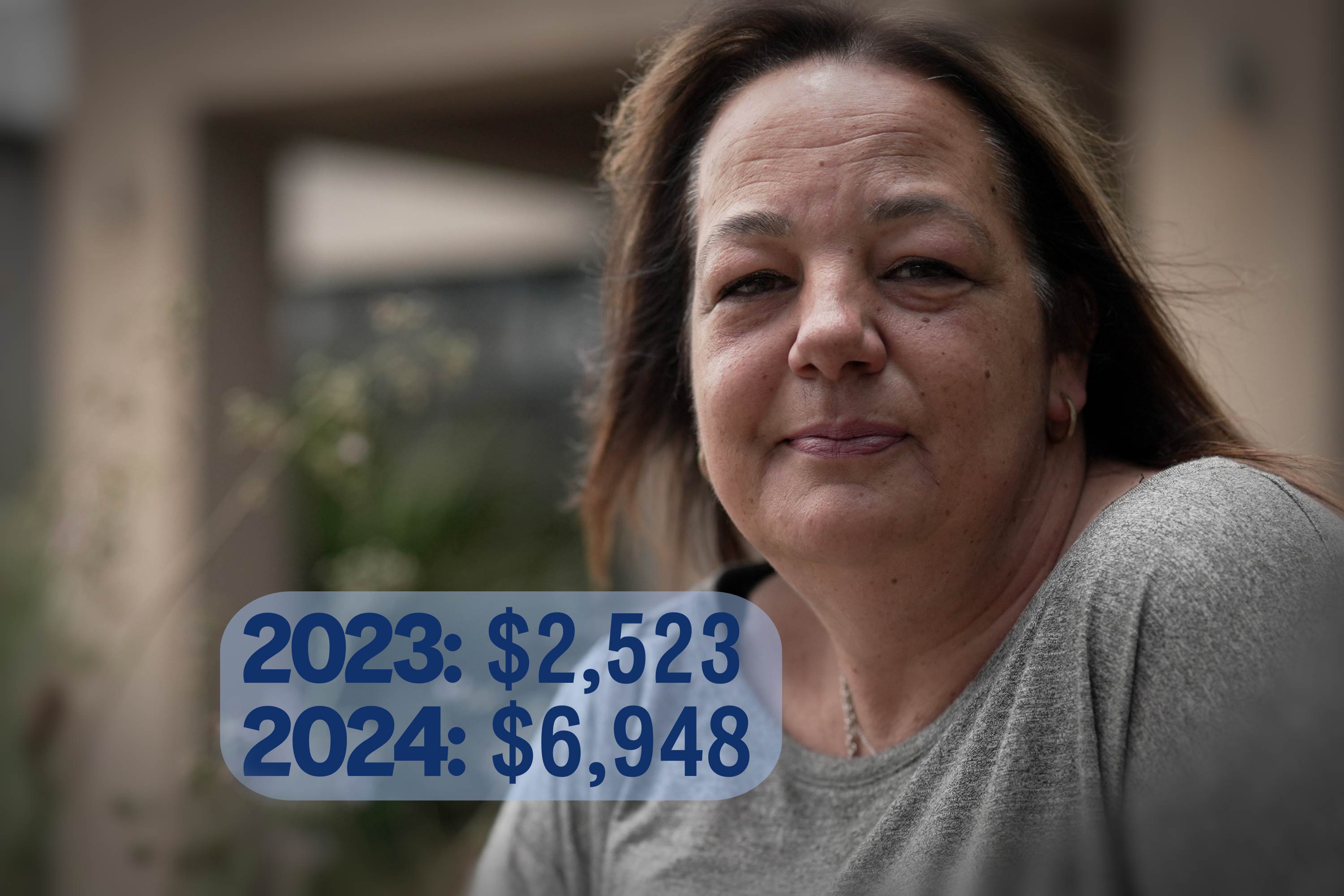 An image of a woman with "2023: $2523" and "2024: $6,948" imposed in the corner.