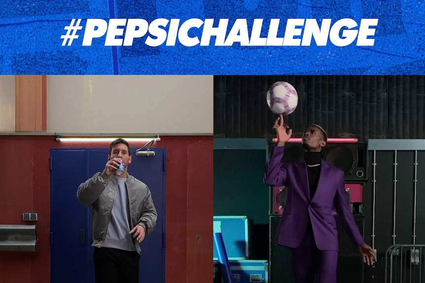 Screenshots of a TikTok social media video promoting Pepsi.