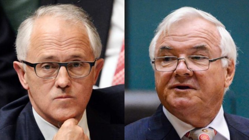 A composite image of Malcolm Turnbull and Gary Higgins.