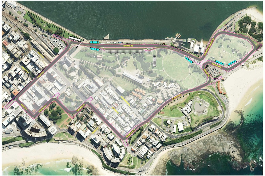 V8 supercars Newcastle track
