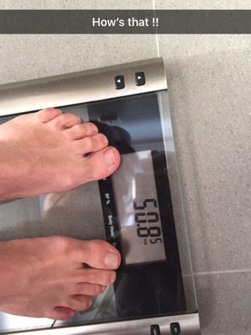 Jeff Lloyd's weigh-in snapchat