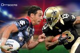 Offsiders graphic of Billy Slater and Michael Thomas running.
