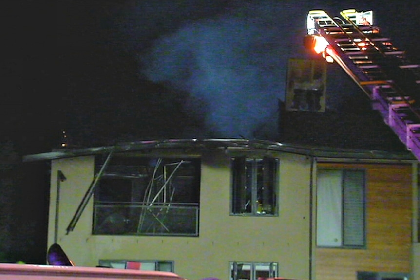 A two-storey Chirnside Park home is damaged by fire