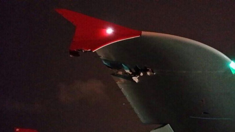Picture of damaged Qantas wing