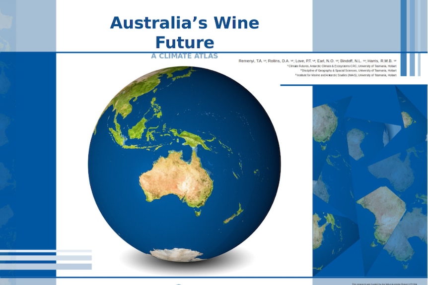A document with an image of the globe, with 'Australia's Wine Future' written above.