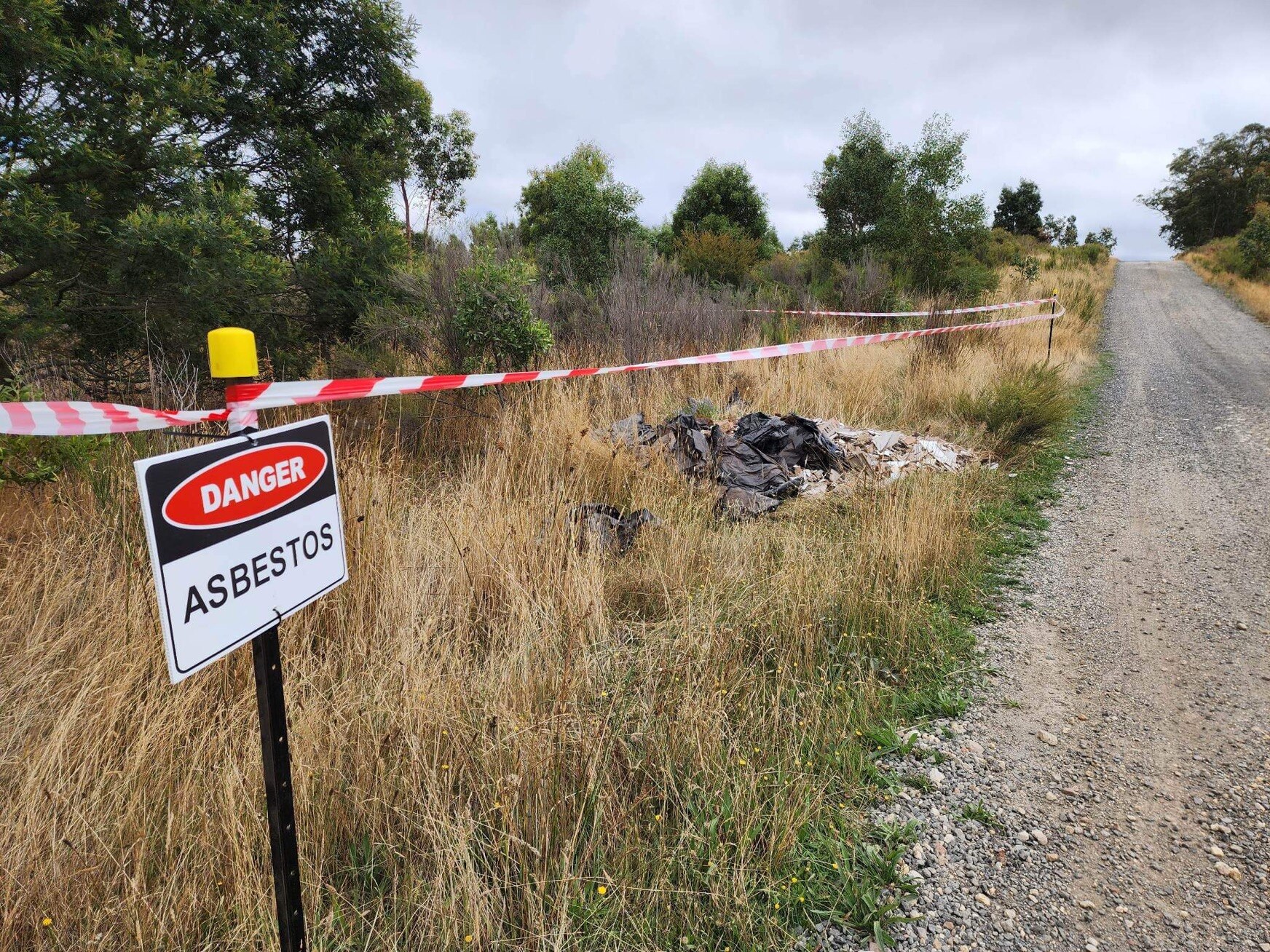 a cordoned-off area of parkland