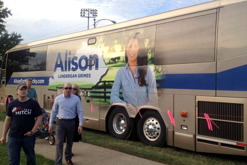 Campaign bus Alison Lundergan Grimes