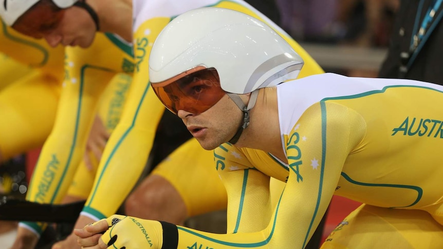 Jack Bobridge in the Men's Team Pursuit for Australia at the London Olympics.