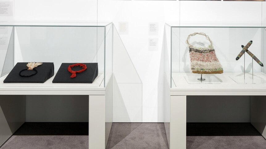 Items presented to Hazel Hawke at the 1988 Barunga Festival on display at Parliament House, May 2018.