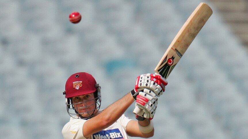 Red rag at a Bull ... Ben Cutting gave some respectability to Queensland's innings.