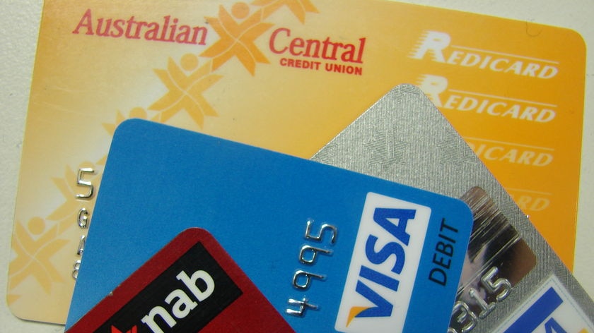 various credit and ATM cards