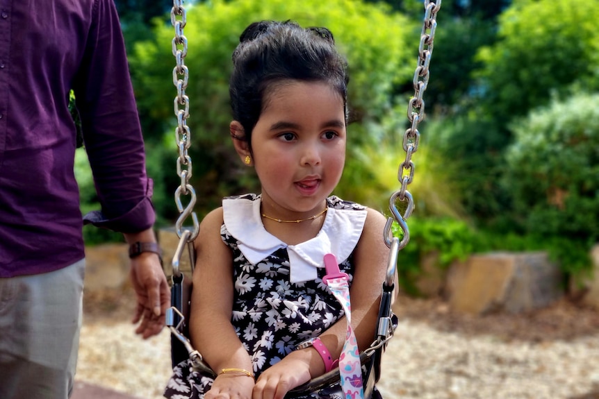 A girl on a swing