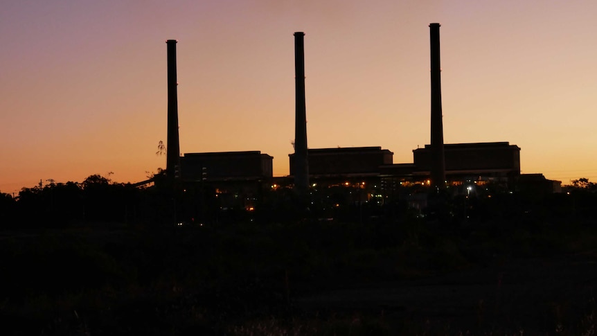 A distant photo of a coal fired power station in Gladstone
