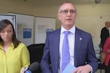 South Australian Premier Jay Weatherill talks to the media