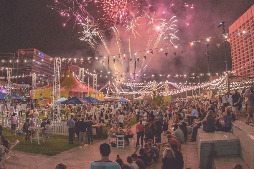 Fireworks at the Royal Croquet Club Adelaide Fringe venue.